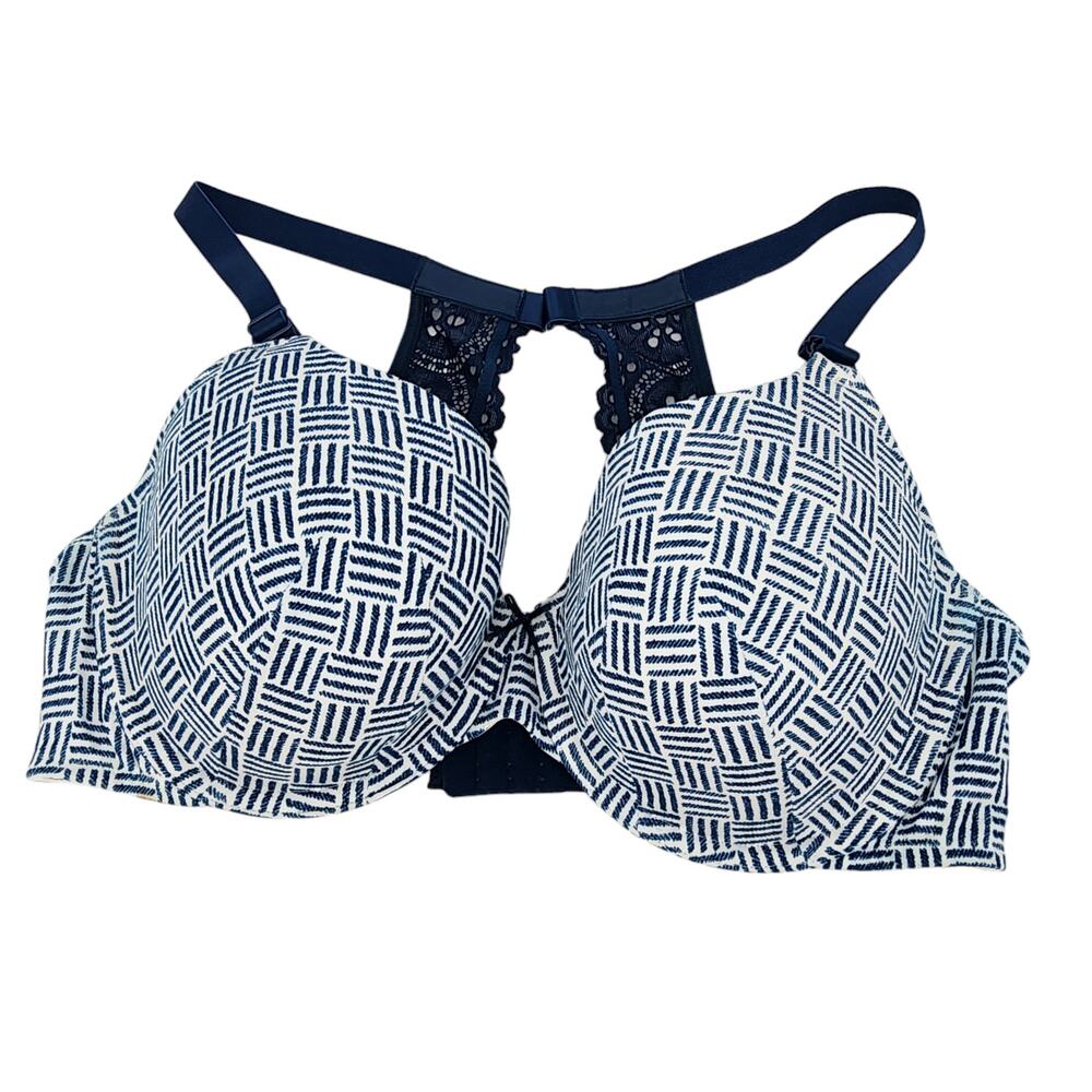 Cacique Cotton Lightly Lined T-Shirt Bra With Lace Back Size 38DDD